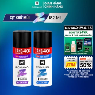 Xịt khử mùi cho nam ngăn vệt ố vàng Romano Gen Z 182ml