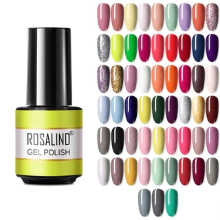 Rosalind 7ml Gel Sơn Móng Tay Ngâm Tắt Màu Nguyên Chất Gel Móng Tay Ba Lan Sáng Cho Móng Tay Nghệ Thuật Thiết Kế Đèn LED / UV