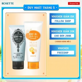 Bộ Sữa Rửa Mặt Rosette Làm Giảm Mụn Pasta Acne Clear 120g và Tẩy Tế Bào Chết Rosette Dưỡng Sáng Da 180g