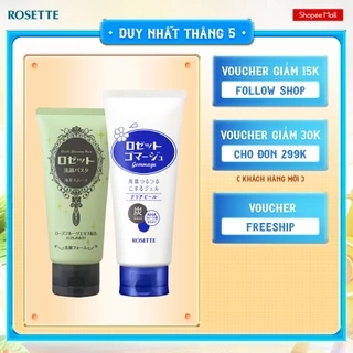 Bộ Sữa Rửa Mặt Rosette Thu Nhỏ Lỗ Chân Lông 120g và Tẩy Tế Bào Chết Rosette Thu Nhỏ Lỗ Chân Lông Gommage Clear Peel 180G