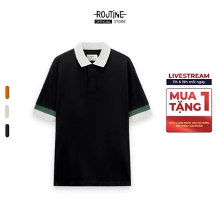 Áo Polo Nam Interlock Pique Trơn Phối Cổ Tay Form Loose - Routine 10S23POL041