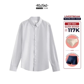 Áo Sơ Mi Nam Oxford Tay Dài Trơn Form Fitted - Routine 10S25SHL005