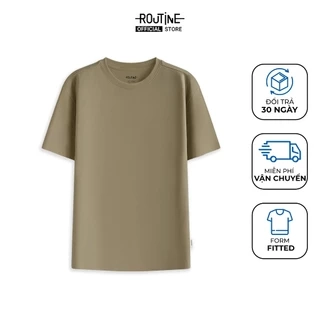 Áo Thun Ngắn Tay Vải Cotton Trơn Basic Form Fitted - Routine 10F24TSS001C