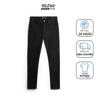 Quần Jeans Đen Nam Trơn Form Slim Cropped - Routine 10S25DPA108CR1