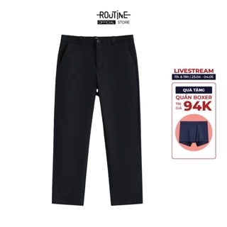 Quần Khaki Dài Vải Cotton Trơn Form Slim Cropped - Routine 10S25PCA017