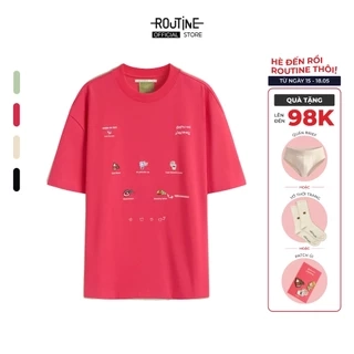 Áo Thun Tay Ngắn Vải S.Cafe In Patch Form Boxy - Routine 10S25TSS048