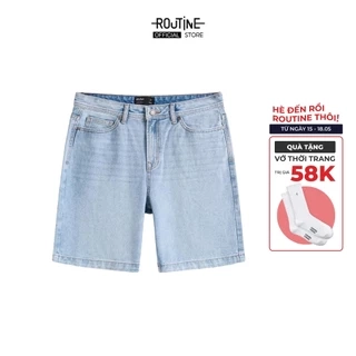 Quần Short Jeans Nam Ống Suông Trơn Form Straight - Routine 10S25DPS001