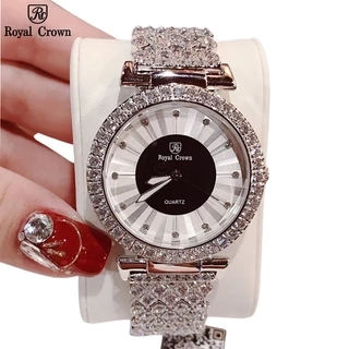 Đồng hồ nữ chính hãng dây thép Royal Crown 2606 chống nước, đính đá cao cấp, đeo tay đẹp, sang chảnh