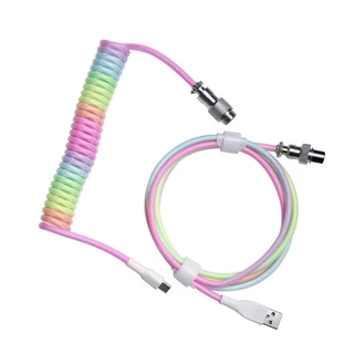 Tùy chỉnh một lớp PET cơ khí bàn phím cuộn USB để loại C Mini Mini xoắn ốc cáp đầy màu sắc GX12 Aeroscoket