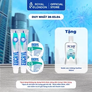 Combo 2 Kem đánh răng Eucryl 62gx2 + 2 Bột đánh răng răng Eucryl 50gx hỗ trợ làm trắng răng