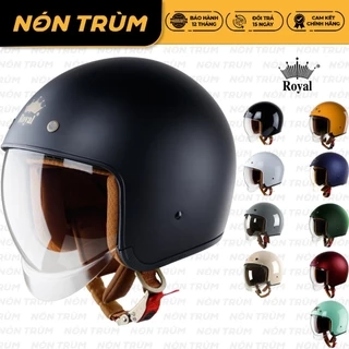 Mũ bảo hiểm 3/4 Royal M139 kính âm V5 đen