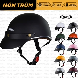 Mũ bảo hiểm nửa đầu RONA hali viền bạc cao cấp, bảo hành 12 tháng chính hãng
