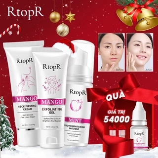 Rtopr Bộ Kem Dưỡng Da Cổ + gel Tẩy Tế Bào Chết + Răng Bạc Hà Làm Trắng Da