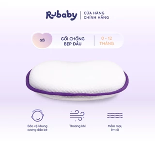 Gối Chống Bẹp Đầu Em Bé Rubaby, Chất Liệu Memory Foam Mềm Mại Thoáng Khí, Bảo Vệ Khung Xương Đầu Bé