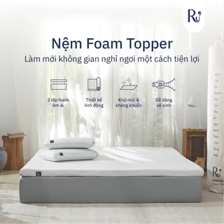 Nệm Cuộn Trải Sàn Cao Cấp (Foam Topper) Ru9 | Thoải Mái Mọi Nơi | Lớp Foam Nâng Đỡ | 7 Kích Thước