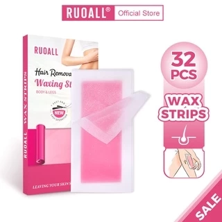 Bộ 24 miếng sáp dán tẩy lông RUOALL hai mặt tự nhiên cỡ lớn 9x18 150g chất lượng cao