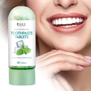 Viên Kem Đánh Răng Nhai Di Động 50 Viên / Hơi Thở Tươi / Chăm Sóc Răng Miệng Khỏe Mạnh / Loại Bỏ Vết Cà Phê Và Trà / Viên Làm Trắng Răng Hương Bạc Hà