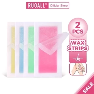 RUOALL 2 miếng sáp dán tẩy lông hai mặt tự nhiên cỡ lớn 9x18 10g