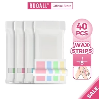 Miếng wax lông RUOALL vùng chân/nách/cơ thể (12 miếng + 2 gói giấy dưỡng da)