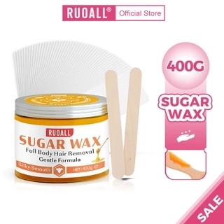 RUOALL Wax Lông An Toàn 400g Kèm 10 tờ giấy và 2 que wax
