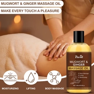 Dầu Massage gừng ngải cứu tự nhiên RUOALL 300ml, Giảm đau cơ bắp, Thúc đẩy tuần hoàn máu