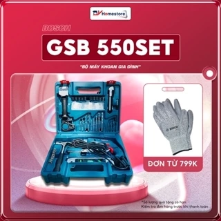 Bộ máy khoan động lực Bosch GSB 550 SET 100 món 550W GWS 600 600W bảo hành 12 tháng