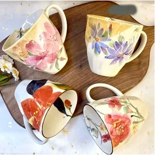 Cốc sứ họa tiết hoa Nhật Bản dung tích 300ml | Sa Maison x Kiyohara