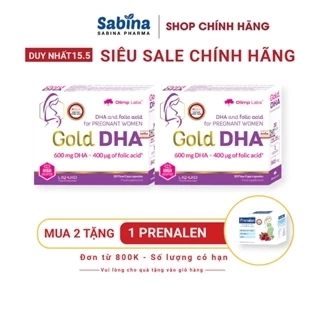 2H Gold DHA - Thực Phẩm Bảo Vệ Sức Khỏe cho mẹ bầu và sau sinh nuôi con bú hỗ trợ bổ sung DHA và axit folic