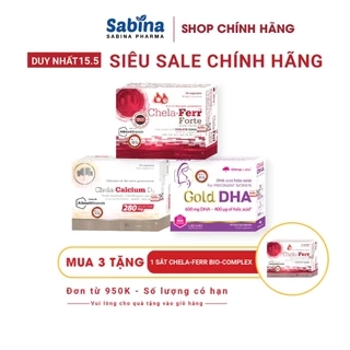Bộ 3 Chela-Ferr Forte 11,4g + Gold DHA 25,35g+Canxi Chela-Calcium D3 36,6g(Olimp labs).Thực phẩm bảo vệ sức khỏe
