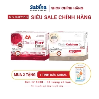 Cặp sắt Chela Ferr Forte và canxi Chela-Calcium D3 dạng Chelate Albion -Thực phẩm bảo vệ sức khoẻ cho bà bầu và sau sinh