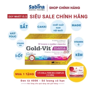Gold-Vit® Mama .Thực phẩm bảo vệ sức khỏe bổ sung Vitamin và khoángchất cho mẹ bầu và mẹ sau sinh. 30 viên/h (Olimp Labs