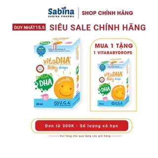 VitaDHA Baby Drops – Thực phẩm bảo vệ sức khoẻ bổ sung D3 và DHA cho bé 30ml U.G.A. Nutraceuticals. Date Th10-2026