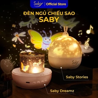 Đèn ngủ chiếu sao Saby hình xứ sở côn trùng phát nhạc loa bluetooth đèn chiếu trần 3D,pin sạc