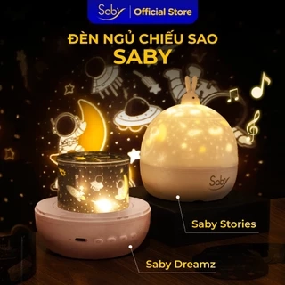 Đèn phi hành gia chiếu sao Saby phát nhạc loa bluetooth đèn chiếu trần 3D pin sạc, BH 12 tháng