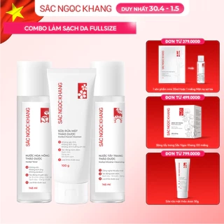 Combo 3 món làm sạch sâu Sắc Ngọc Khang giúp làm sạch bụi bẩn, dầu thừa, bã nhờn, ngừa mụn