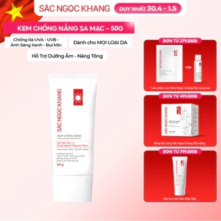 Kem chống nắng SẮC NGỌC KHANG 50G SPF 50+/ PA++++ chống nắng phổ rộng với 6 màng lọc Filter