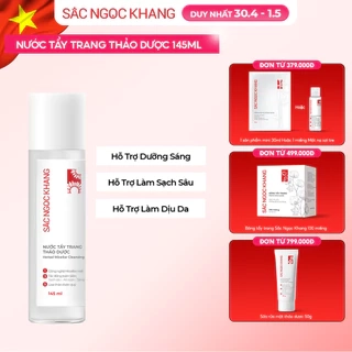 Nước Tẩy Trang Thảo Dược Thiên Nhiên Sắc Ngọc Khang 145ml giúp làm sạch sâu bụi bẫn bã nhờn & ngừa mụn