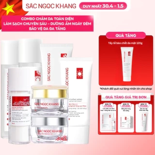 Trọn bộ mỹ phẩm dưỡng da Sắc Ngọc Khang chắm sóc toàn diện các bước giúp duy trì và nuôi dưỡng làn da sáng khỏe tự nhiên