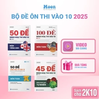Bộ đề ôn thi vào 10 Sách bộ đề môn Toán Văn Anh khoa học tự nhiên - MoonBook THCS