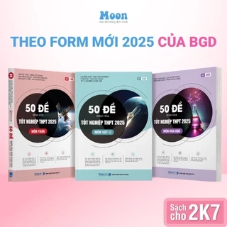 Combo 3 sách bộ đề minh họa khối A ôn luyện thi THPTQG 2025 Môn Toán, Lý, Hóa Moonbook | Sách ID