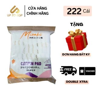 Bông Tẩy Trang MISAKI 3 lớp 100% Bông Tự Nhiên 222 Miếng