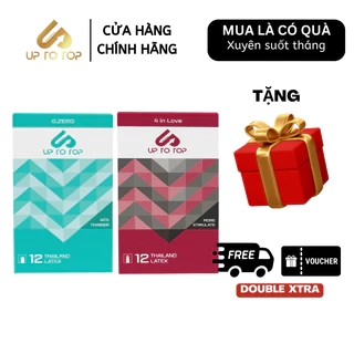 Combo 2 Bao Cao Su UP 0.ZERO Siêu Mỏng+4 In Love Kéo Dài Thời Gian Gai Gân 2 Hộp 12 bao+ quà hấp dẫn