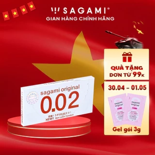 Bao cao su Sagami 002 bcs - non latex - siêu mỏng 0.02mm - hộp 2 chiếc