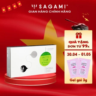 Bao cao su Sagami Exceed - Thiết kế 3D một lần thắt - Hộp 12 chiếc