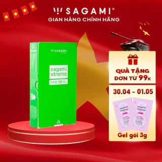 Bao cao su Sagami Green gân gai hộp 10 chiếc