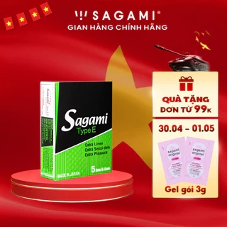 Bao cao su Sagami type E có gân gai hộp 5 chiếc