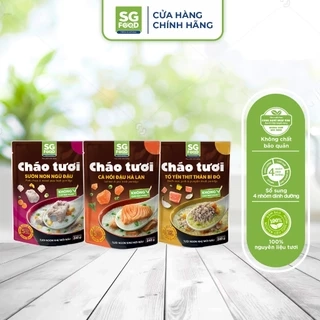 Lốc 3 gói Cháo Tươi Sài Gòn Food 240g ( Tổ Yến Thịt Thăn, Sườn Non, Cá Hồi )