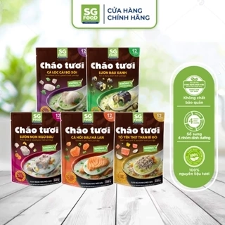 Lốc 5 Cháo Tươi SG Food 240G mix vị (Tổ Yến Thịt Thăn, Sườn Non, Lươn, Cá Lóc, Cá Hồi)