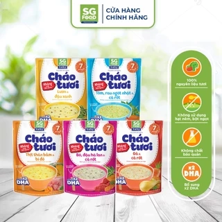 Lốc 52 - Combo 5 Cháo Tươi Baby Sài Gòn Food 240g (Gà, Thịt Bằm, Bò, Tôm, Lươn)