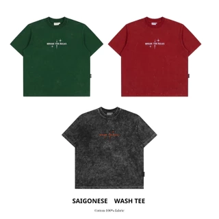 Áo Thun SAIGONESE Form Boxy Phông Wash Break The Rules Hoạ Tiết Thêu Unisex Nam Nữ 3 Màu